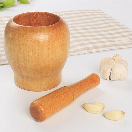 Wooden Mortar and Pestle Kitchen Grinding Set by HitMyNeed