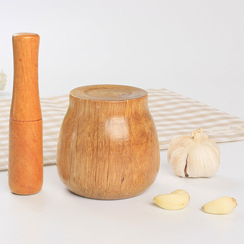 Wooden Mortar and Pestle Kitchen Grinding Set by HitMyNeed
