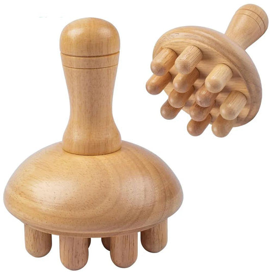 Wooden Mushroom Massager for Body & Lymphatic Care by HitMyNeed