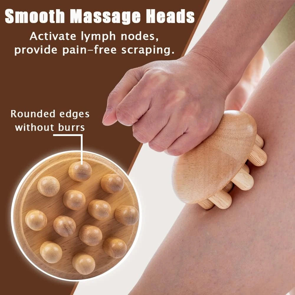 Wooden Mushroom Massager for Body & Lymphatic Care by HitMyNeed
