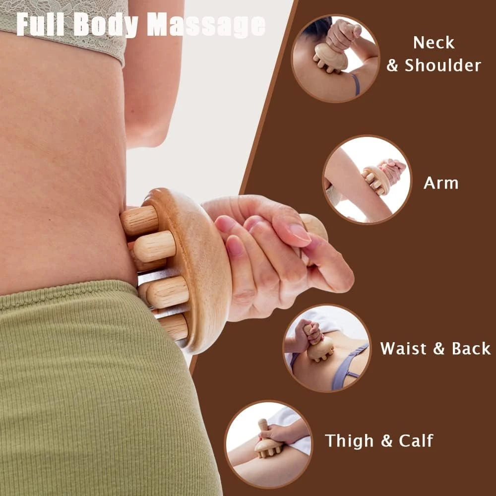Wooden Mushroom Massager for Body & Lymphatic Care by HitMyNeed
