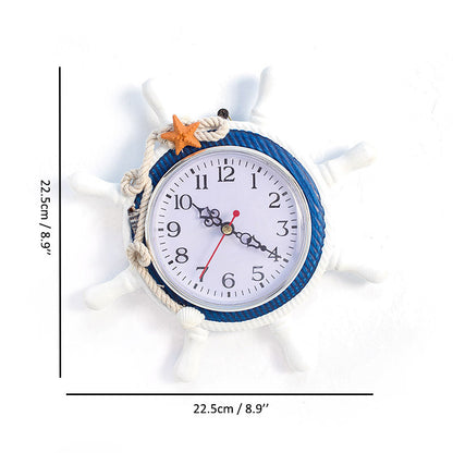 Wooden Nautical Wall Clock, 22.5 cm by HitMyNeed