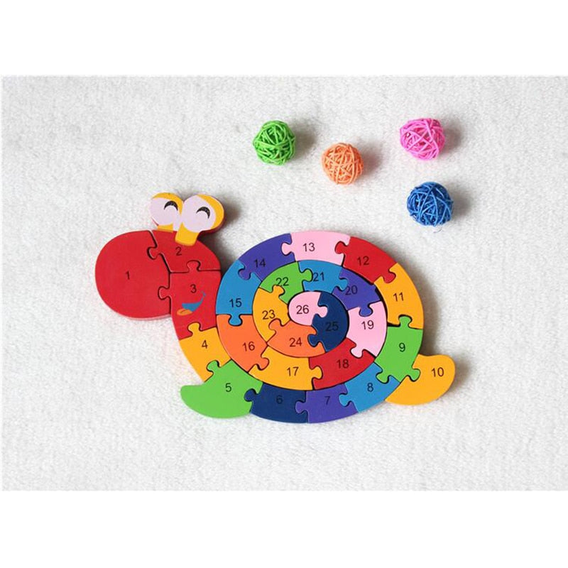 Wooden Number Jigsaw Puzzle for Kids by HitMyNeed