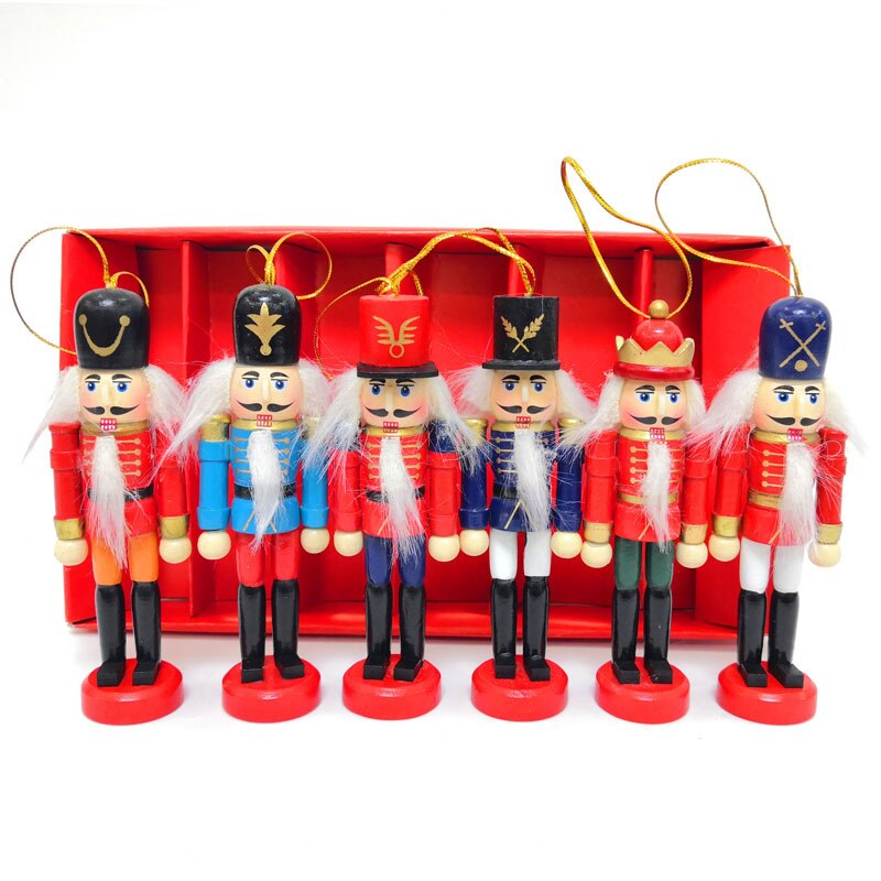 Wooden Nutcracker Christmas Tree Ornaments, 6 pcs by HitMyNeed