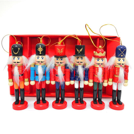 Wooden Nutcracker Christmas Tree Ornaments, 6 pcs by HitMyNeed