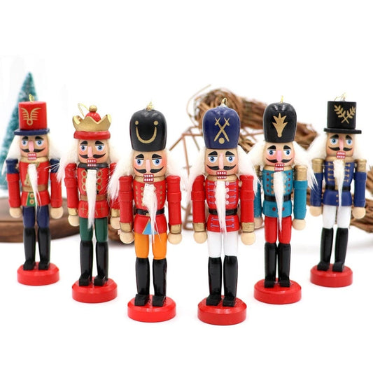 Wooden Nutcracker Christmas Tree Ornaments, Set of 6 by HitMyNeed