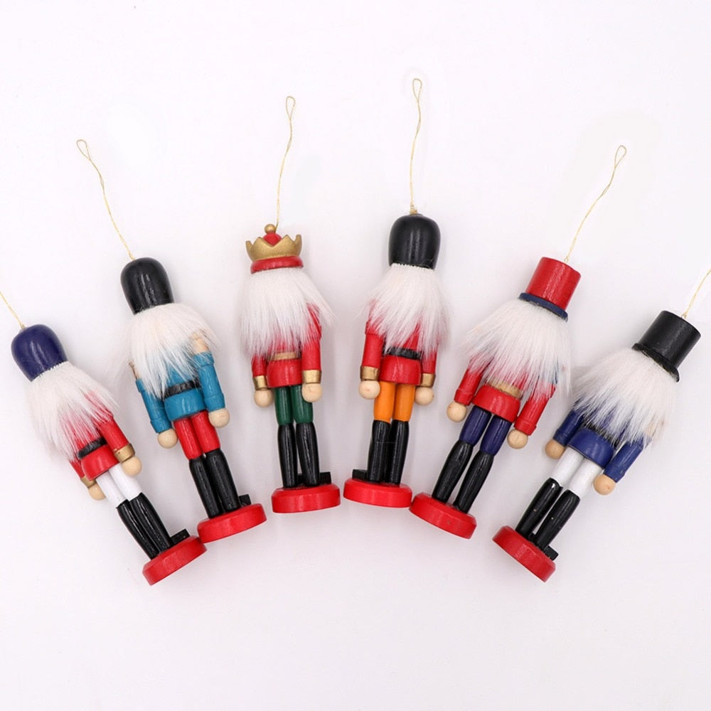 Wooden Nutcracker Christmas Tree Ornaments, Set of 6 by HitMyNeed