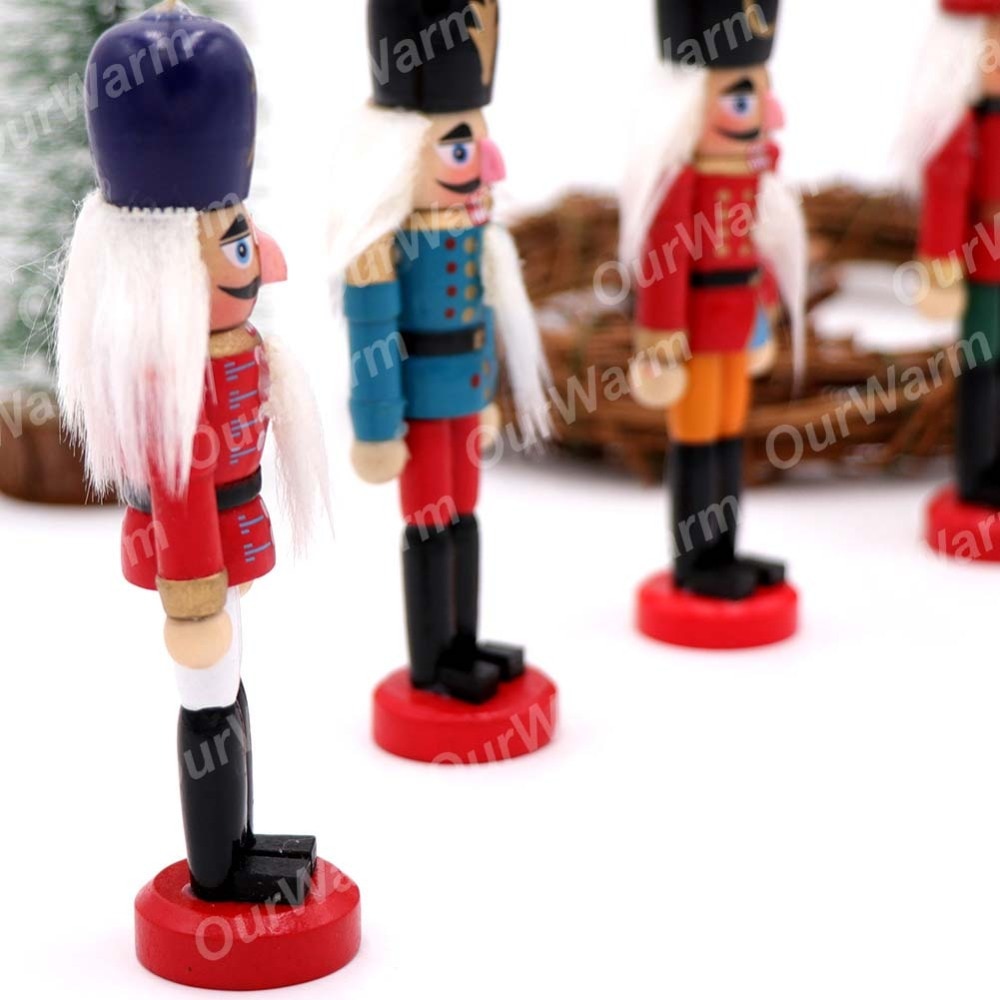 Wooden Nutcracker Christmas Tree Ornaments, Set of 6 by HitMyNeed