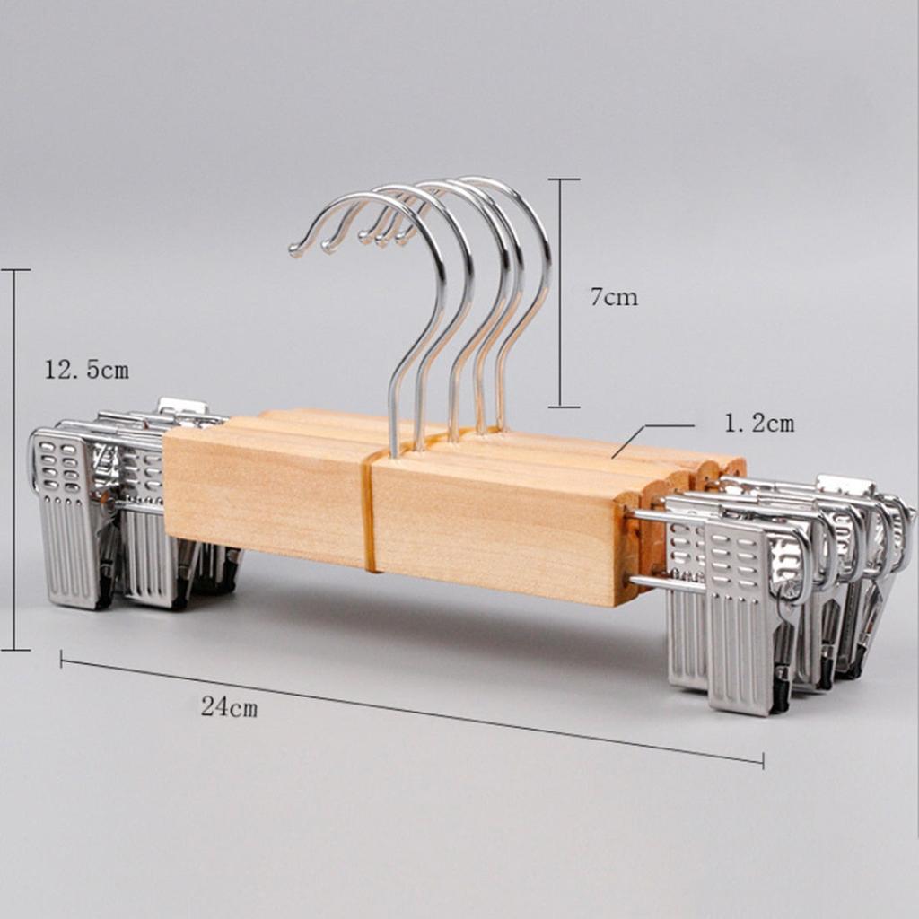 Wooden Pants Hanger with Rotating Hook and Clips by HitMyNeed