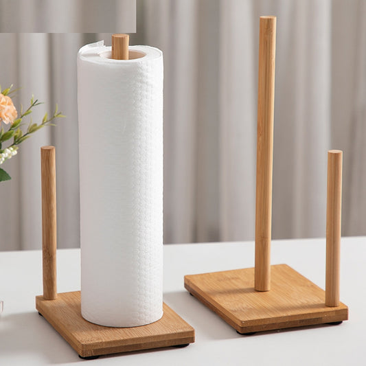 Wooden Paper Towel Stand with Dual Rods by HitMyNeed