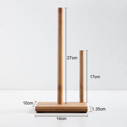 Wooden Paper Towel Stand with Dual Rods by HitMyNeed