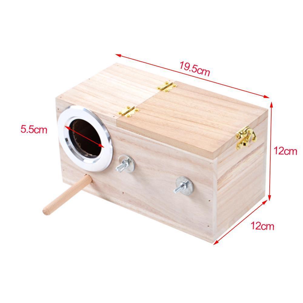 Wooden Parakeet Nesting Box Birdhouse 12 x 12 x 19.5cm by HitMyNeed