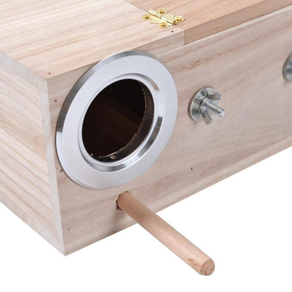 Wooden Parakeet Nesting Box Birdhouse 12 x 12 x 19.5cm by HitMyNeed