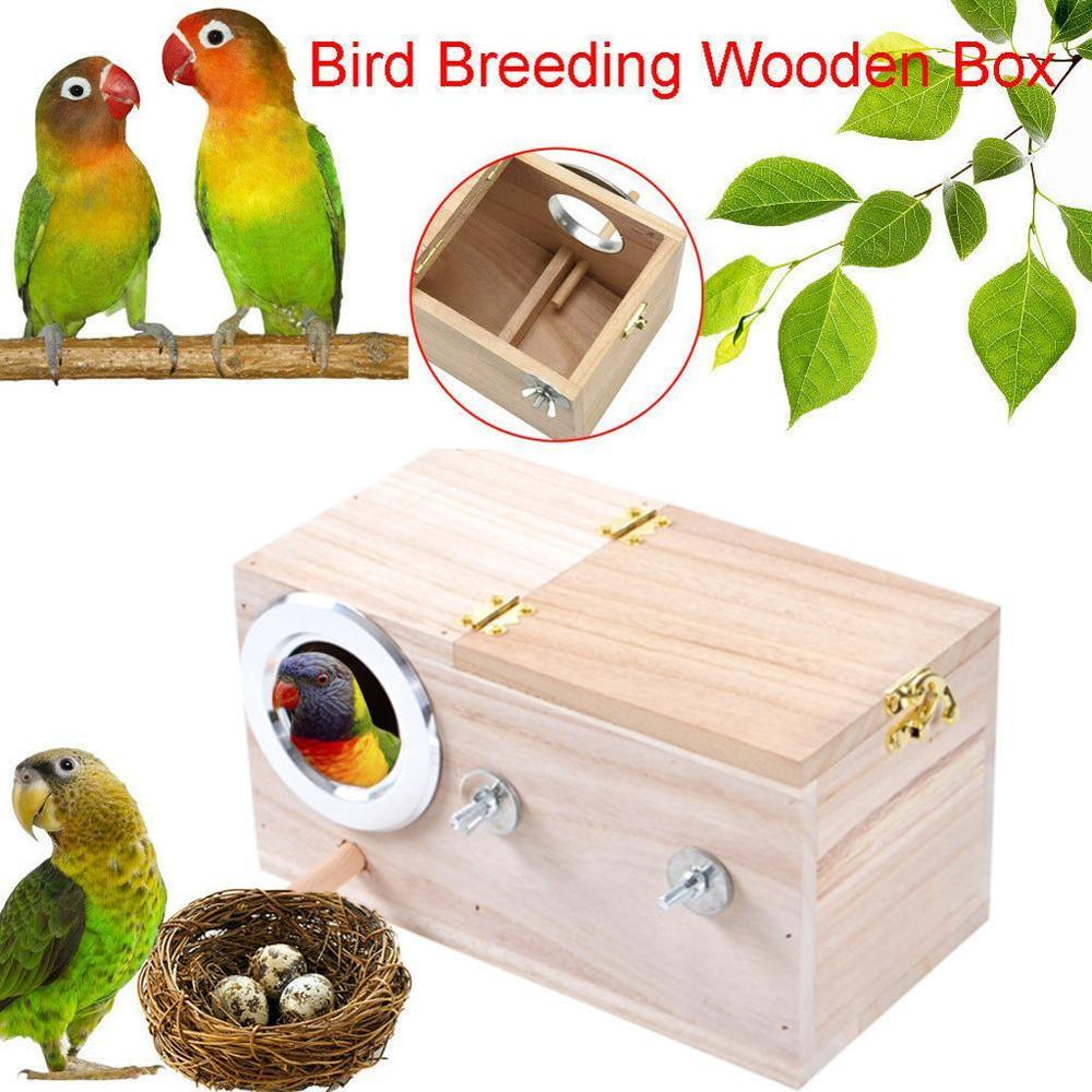 Wooden Parakeet Nesting Box Birdhouse 12 x 12 x 19.5cm by HitMyNeed