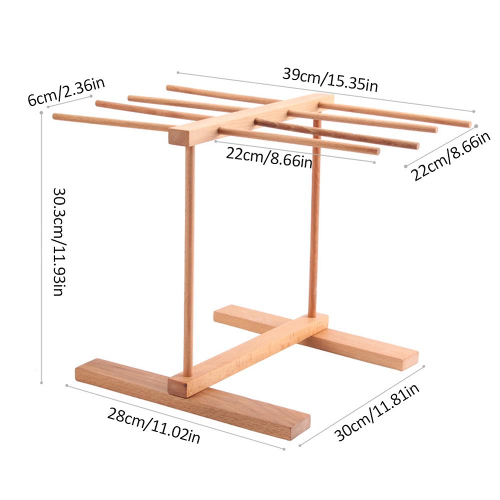 Wooden Pasta Drying Rack Stand, Beech, Detachable by HitMyNeed