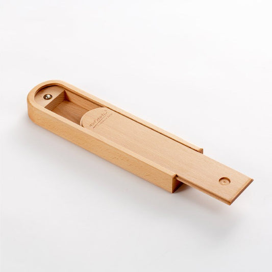 Wooden Pencil Box with Sliding Lid - Beech Storage Case by HitMyNeed