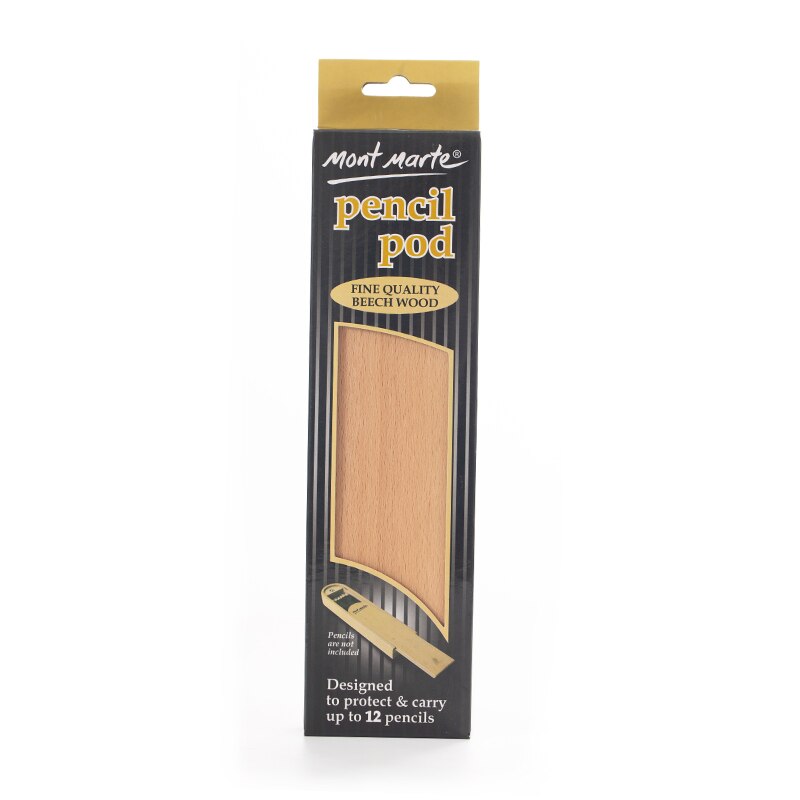 Wooden Pencil Box with Sliding Lid - Beech Storage Case by HitMyNeed