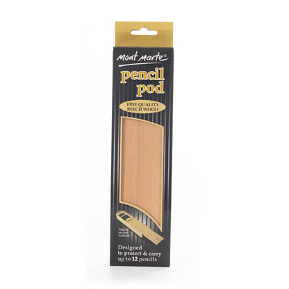 Wooden Pencil Box with Sliding Lid - Beech Storage Case by HitMyNeed