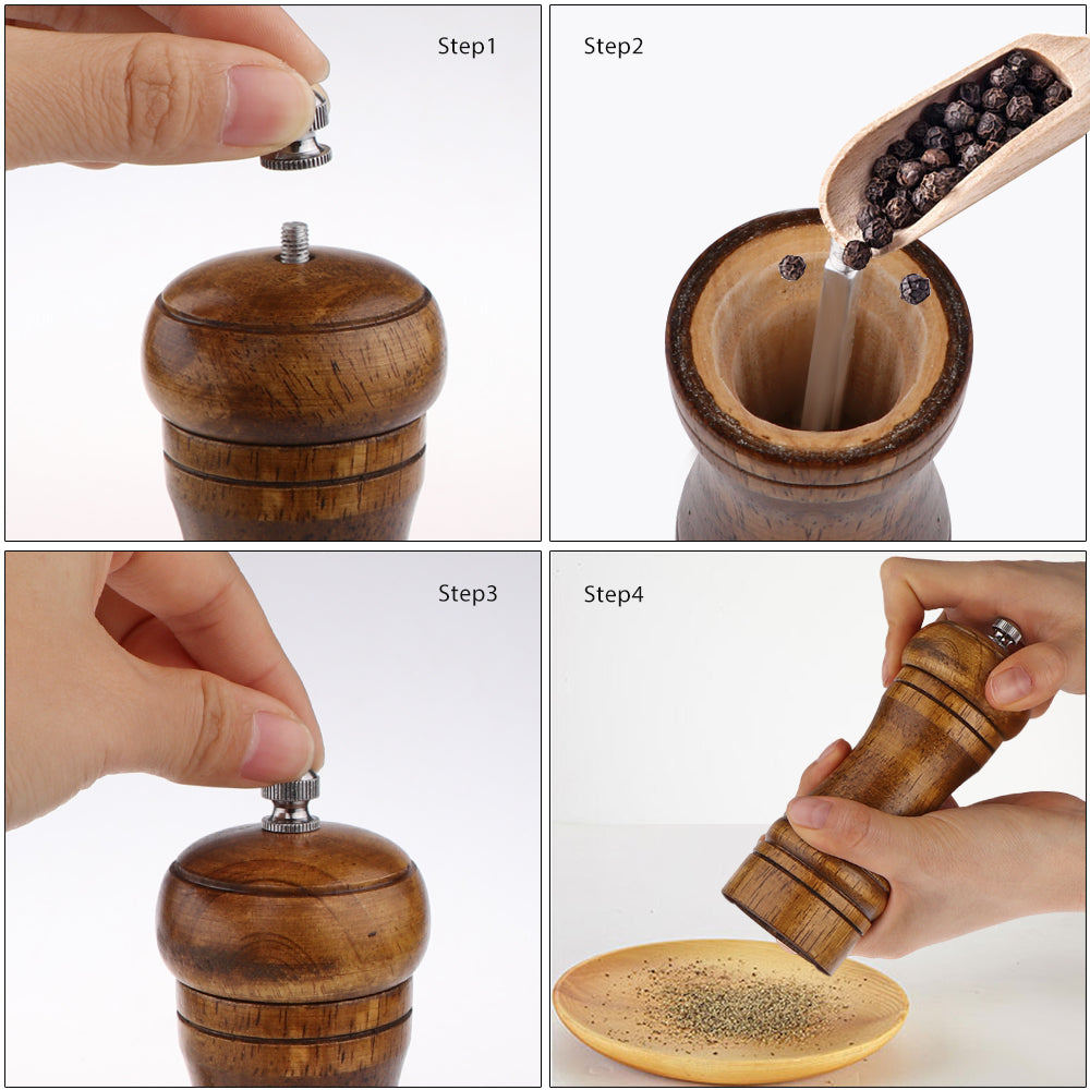 Wooden Pepper Grinder with Adjustable Coarseness by HitMyNeed