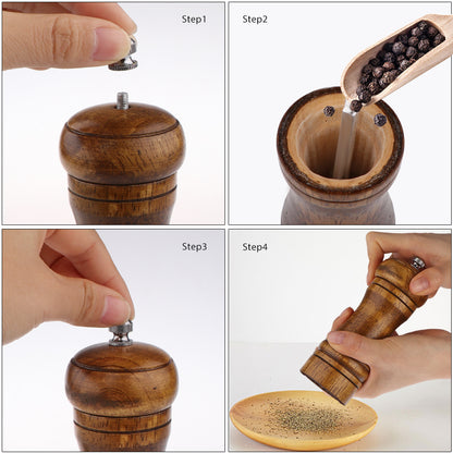 Wooden Pepper Grinder with Adjustable Coarseness by HitMyNeed