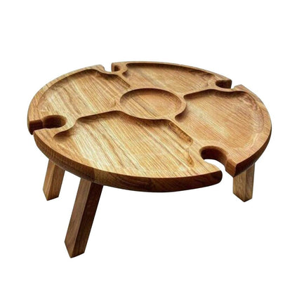 Wooden Picnic Table with Wine and Glass Holder by HitMyNeed
