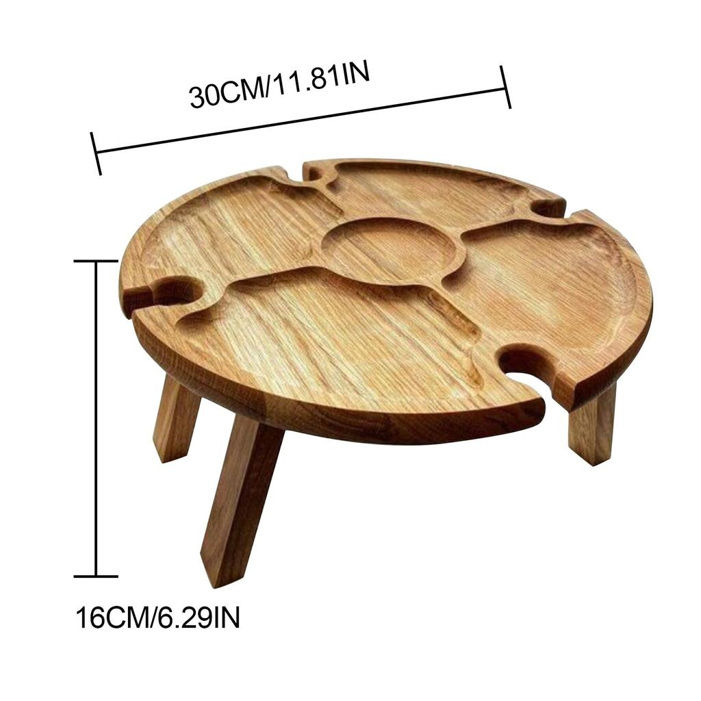 Wooden Picnic Table with Wine and Glass Holder by HitMyNeed