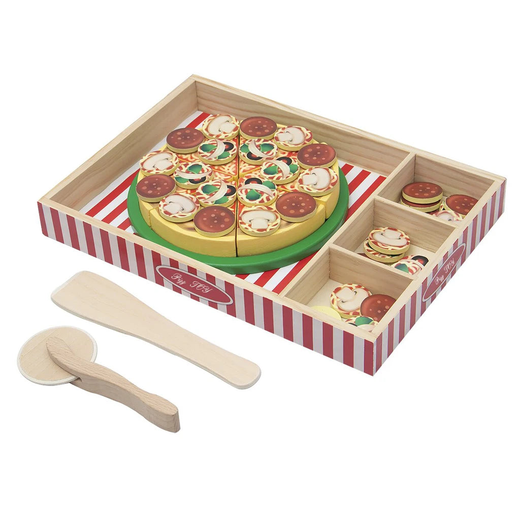 Wooden Pizza Toy Set for Kids Pretend Play by HitMyNeed
