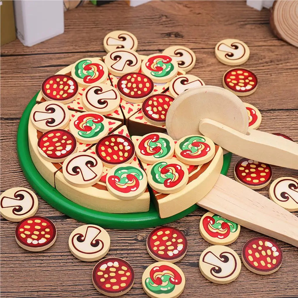 Wooden Pizza Toy Set for Kids Pretend Play by HitMyNeed