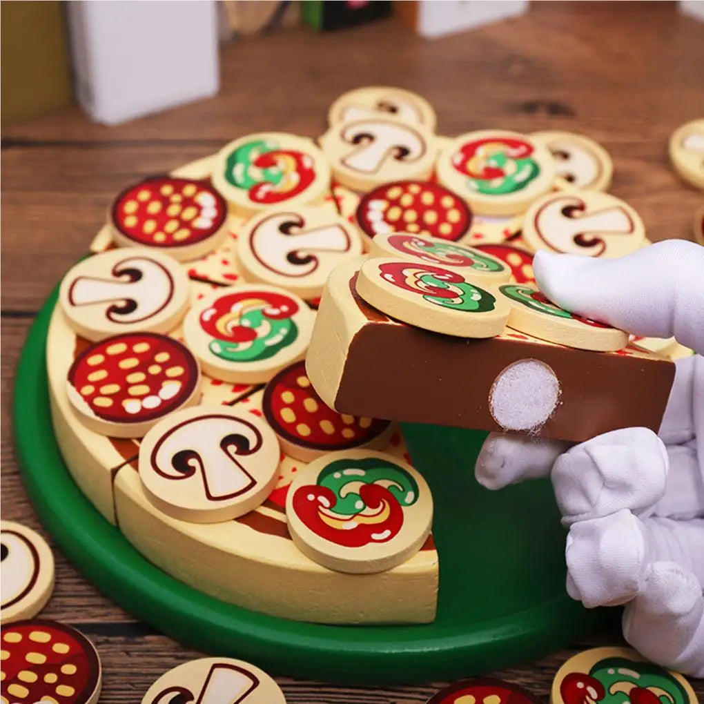 Wooden Pizza Toy Set for Kids Pretend Play by HitMyNeed