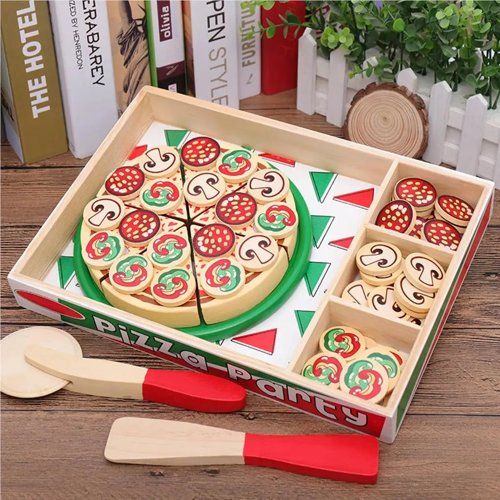 Wooden Pizza Toy Set for Kids Pretend Play by HitMyNeed