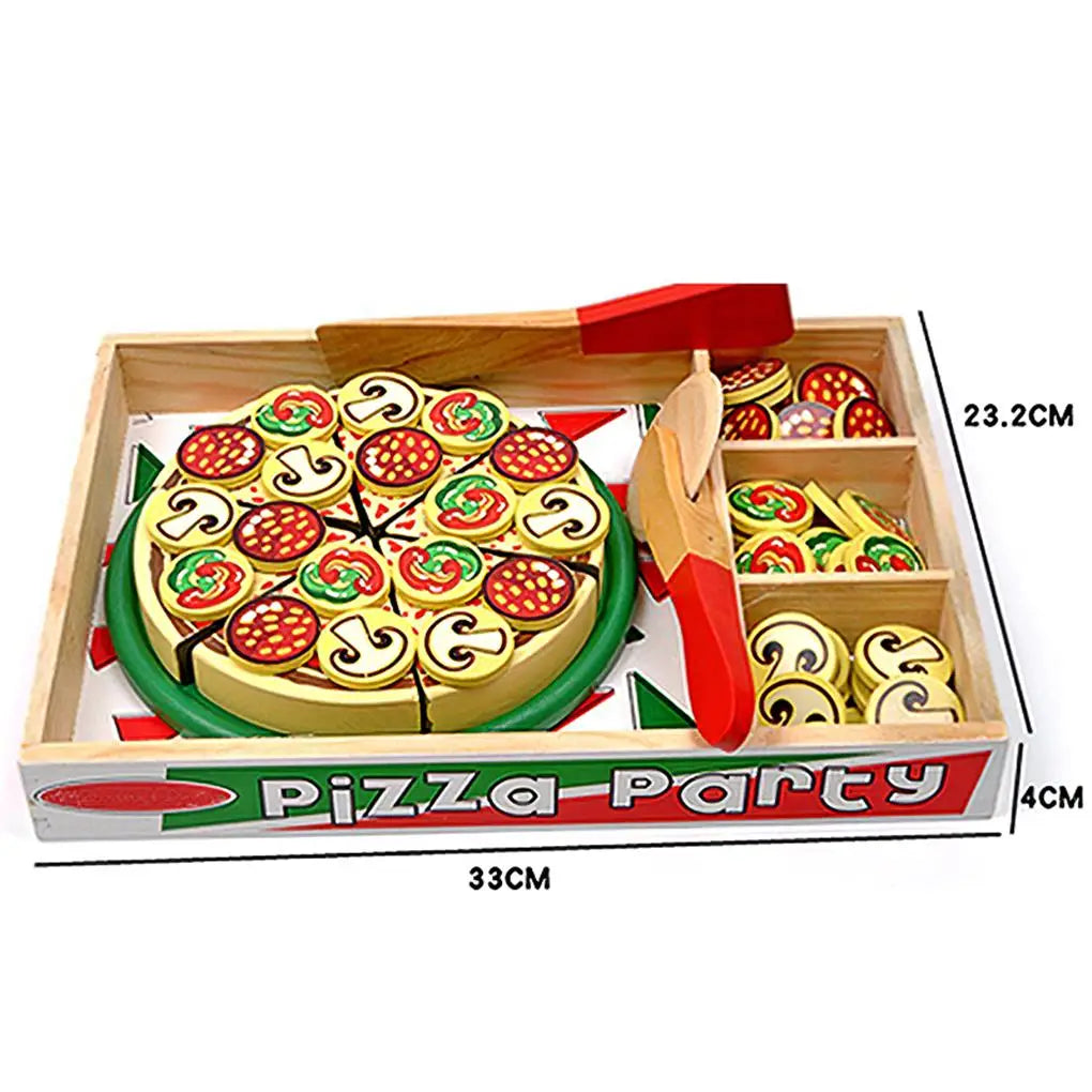 Wooden Pizza Toy Set for Kids Pretend Play by HitMyNeed