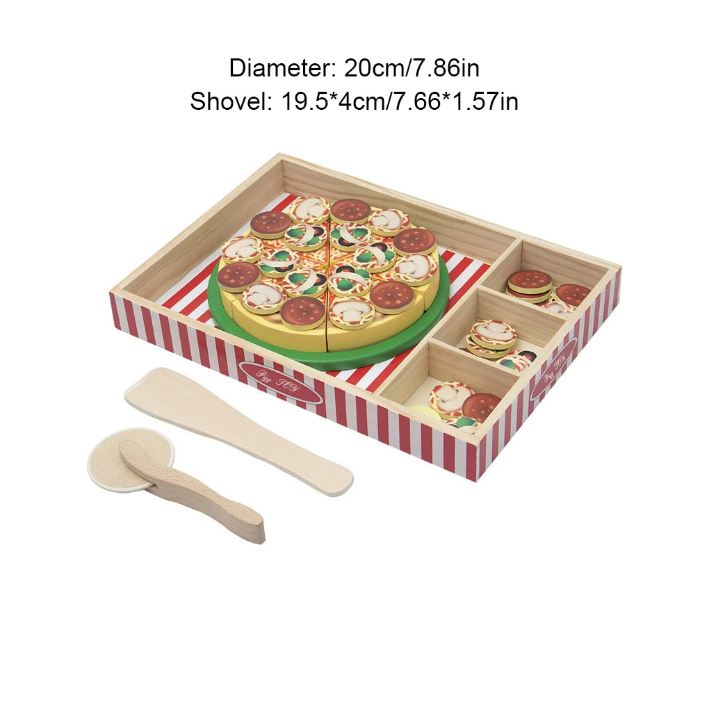 Wooden Pizza Toy Set for Kids Pretend Play by HitMyNeed