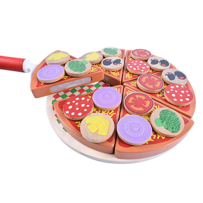 Wooden Pizza Toy Set with 27 Pieces by HitMyNeed