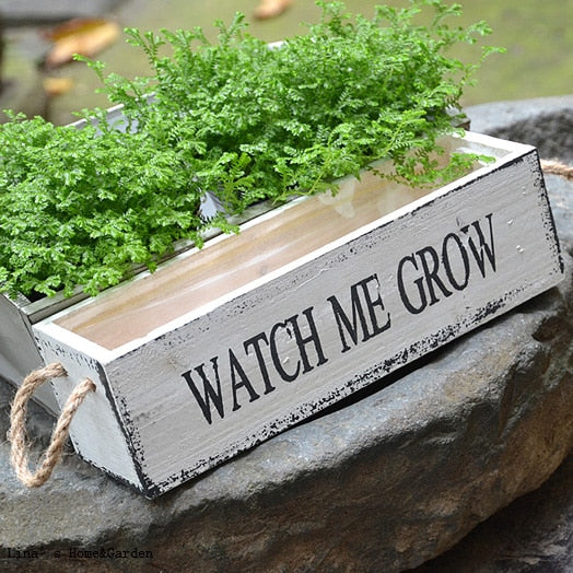 Wooden Planter Box for Succulents and Small Plants by HitMyNeed