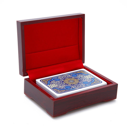 Wooden Playing Card Storage Box with Lining by HitMyNeed