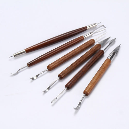 Wooden Polymer Clay Sculpting Tools Set (6pcs) by HitMyNeed