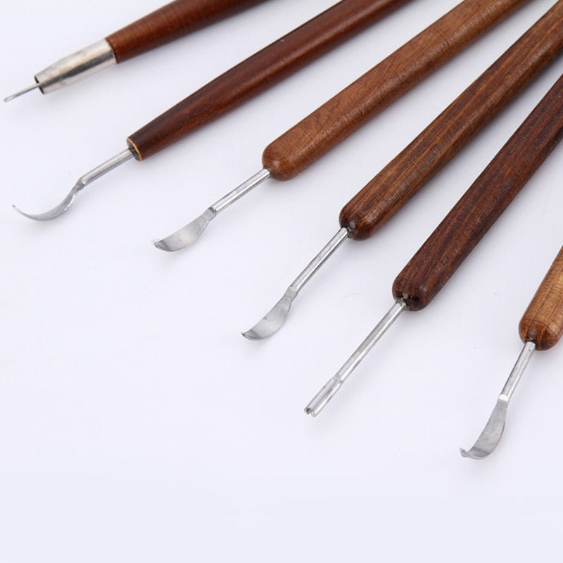 Wooden Polymer Clay Sculpting Tools Set (6pcs) by HitMyNeed