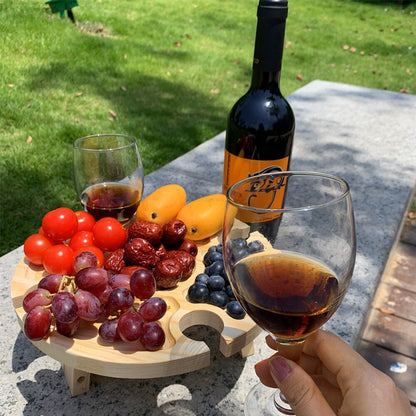 Wooden Portable Wine and Cheese Picnic Table by HitMyNeed