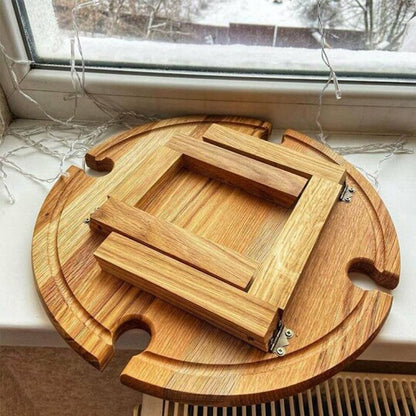 Wooden Portable Wine and Cheese Picnic Table by HitMyNeed
