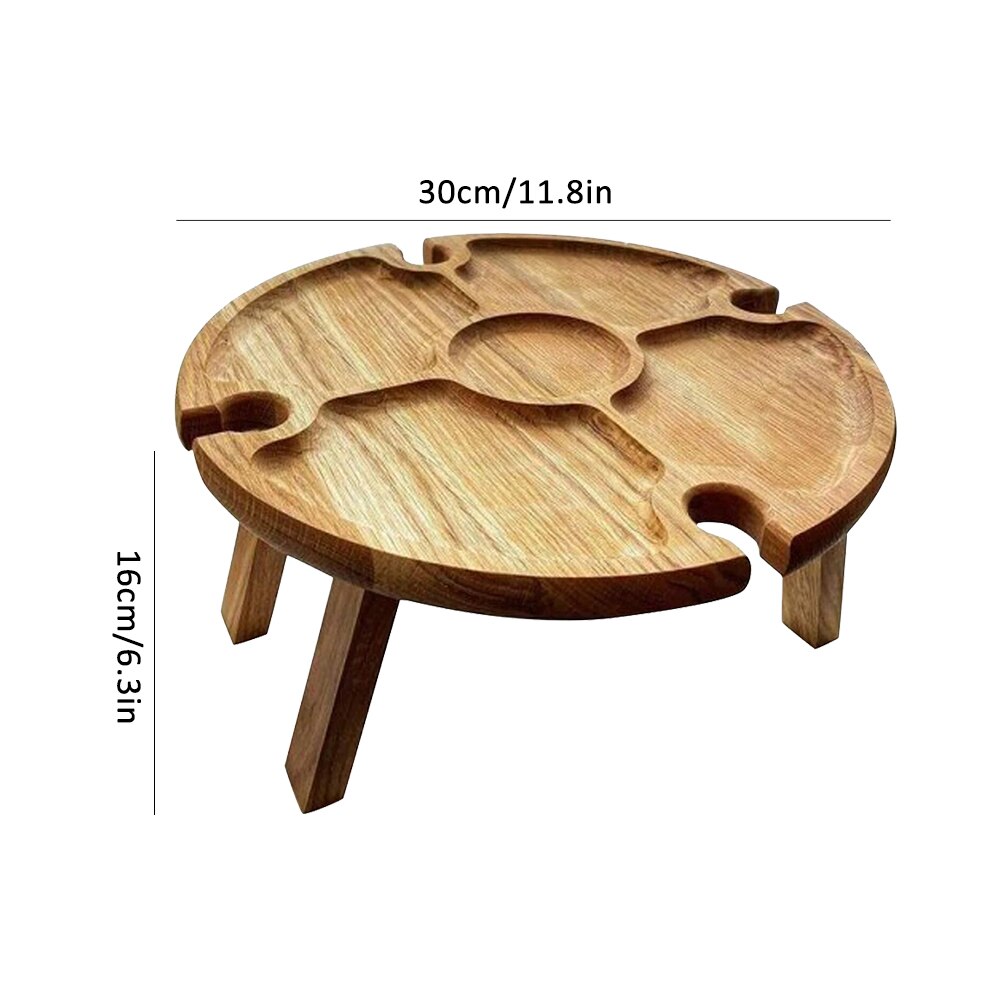 Wooden Portable Wine and Cheese Picnic Table by HitMyNeed