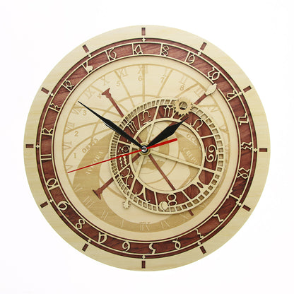 Wooden Prague Astronomical Wall Clock 30cm by HitMyNeed