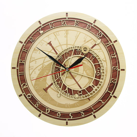 Wooden Prague Astronomical Wall Clock 30cm by HitMyNeed