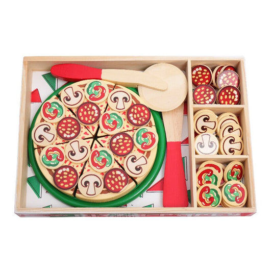 Wooden Pretend Play Pizza Set for Kids by HitMyNeed
