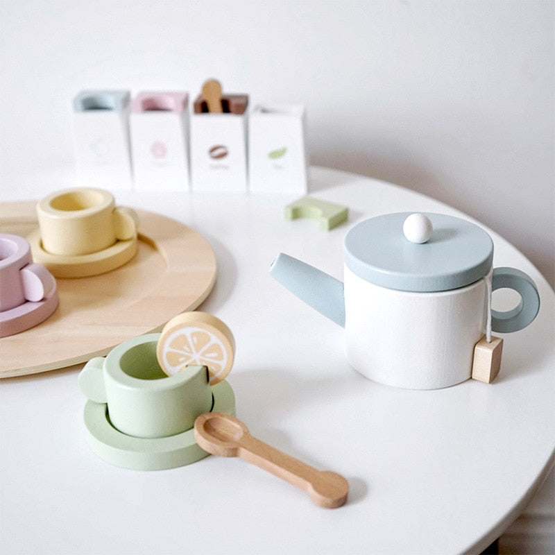 Wooden Pretend Play Tea Set for Kids by HitMyNeed