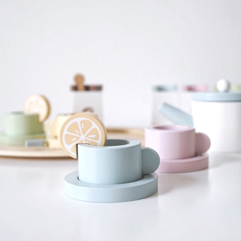 Wooden Pretend Play Tea Set for Kids by HitMyNeed