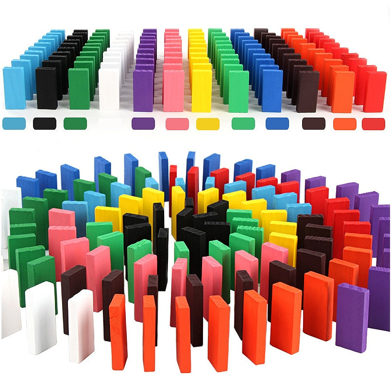 Wooden Rainbow Domino Set (480 Pieces) by HitMyNeed