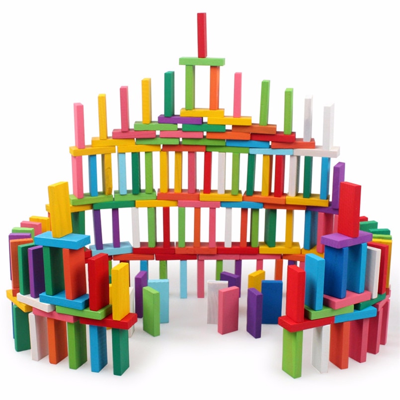 Wooden Rainbow Domino Set (480 Pieces) by HitMyNeed