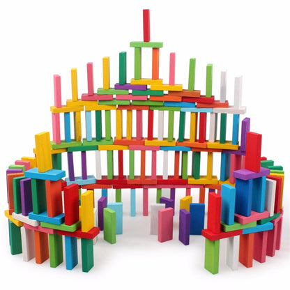 Wooden Rainbow Domino Set (480 Pieces) by HitMyNeed