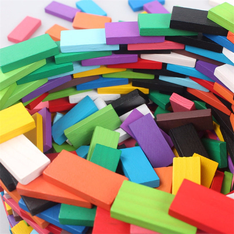 Wooden Rainbow Domino Set (480 Pieces) by HitMyNeed