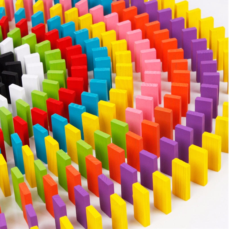 Wooden Rainbow Domino Set (480 Pieces) by HitMyNeed